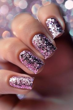 50 Glitter Nail Designs For Beautiful Dazzling Nails 23 Super Sparkly Nails, Sparkly Tip Nails, Sugar Glitter Nails, Nails Pink Glitter, Nails 23