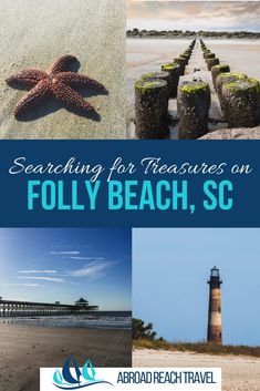 the cover of searching for treasures on folly beach, sc