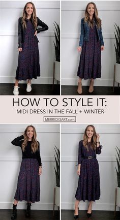 Simple Fall Outfits Casual, Midi Dress Winter, Midi Dress Outfit, Midi Dress Fall, Gaun Fashion, Simple Fall Outfits, Grunge Dress, Winter Dress Outfits, Mode Boho