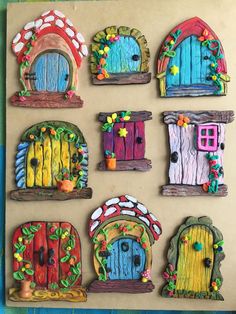 the cookies are made to look like fairy doors