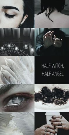 a collage of different images with the words half witch, half angel