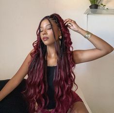 Goddess Braids Hairstyles, Faux Locs Hairstyles, Hippie Hair, Braids Hairstyles Pictures, Cute Box Braids Hairstyles, Quick Braided Hairstyles, Protective Hairstyles Braids, Curly Hair Styles Easy, Pretty Braided Hairstyles