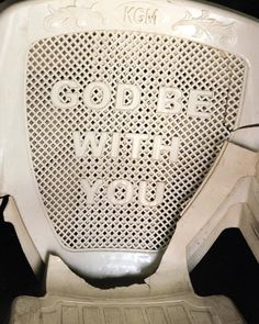 a white chair with the words gobble with you written on it's back