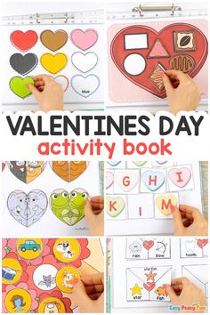 valentine's day activity book for kids to practice letter formation and matching letters with pictures