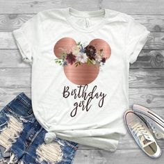 21st Birthday Disney, Birthday Disney Shirt, 35 Birthday, 30th Birthday Ideas For Women, Disney Birthday Shirt, Disney Wear, Birthday Girl T Shirt, Cute Disney Outfits, 30th Birthday Shirts