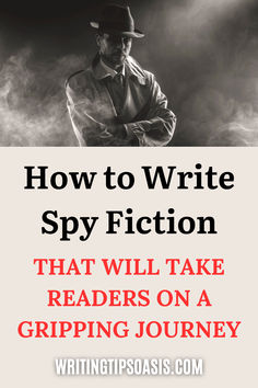 Image of detective and title of pin which is how to write spy fiction that will take readers on a gripping journey. Book Parody, Writing Stories, Writing Humor, Spy Novels, On Writing, Writing Life, Writing Advice, Novel Writing, Writing Tips