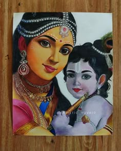 Laddu Gopal Painting On Canvas, Radha Krishna Pencil Colour Drawing, Krishna Drawing Pencil Color, Laddu Gopal Drawing, Radha Krishna Oil Pastel Drawing, Yashoda Krishna Drawing, Krishna Oil Pastels Drawing, Krishna Drawing Colour, Kanha Sketch