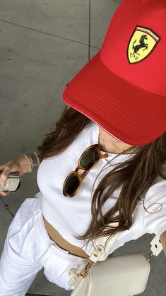 Racing Apparel, Bentuk Alis, Lauren Asher, Race Outfit, Race Day Outfits, Scuderia Ferrari, Red Hat, Looks Chic, Mode Inspo