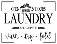 the logo for laundry, self service and wash - dry - foldd products in black and white