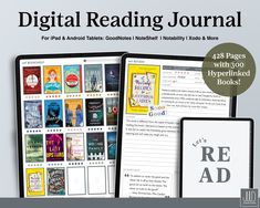 the digital reading journal is open and ready to be used for children's books