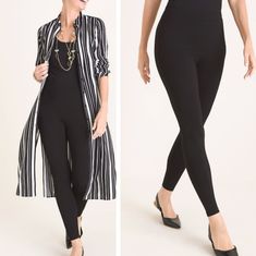 Sleek And Slimming Leggings That Can Be Worn Oh-So Many Ways. Styled In A Slightly Stretchy Ponte Fabric, Now With An Encased Waistband, We Love This Flattering Pair With Flats And A Neutral Top Or Tunic. Add A Jean Jacket And Sleek Jewelry For Bonus Points. The Fabric: Slightly Stretchy Ponte Fabric. Fabric Care: Viscose, Nylon, And Spandex. Machine Wash Cold. Imported. The Fit: Fitted With Skinny Leg And Pull-On Styling The Details: Solid Style. Sleek Jewelry, Neutral Tops, Ponte Leggings, Ponte Fabric, Jean Jacket, Fabric Care, Pant Jumpsuit, Pants For Women, Sleek