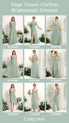 bridesmaid dresses in sage green chiffon