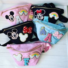 Customized Nylon Fanny Pack Travel Bag Crossbody Bag SEWN - Etsy Disney Crossbody Bag Diy, Disney Crossbody Bag, Disney Fanny Pack, Bag With Patches, Disneyland Trip Planning, Disney Tote Bags, Disney Trip Outfits, Disney Outfits Women, Disney Fits