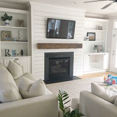 the living room is clean and ready to be used as a family room or office