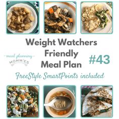 the cover of weight watchers friendly meal plan, with pictures of different foods and vegetables