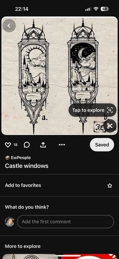 an iphone screen with some drawings on it