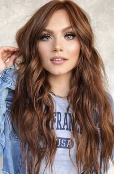 Hairstylist Photos, Cowboy Copper Hair, Brown Hair Inspiration, Waterfall Braids, Hair Extensions For Short Hair, Natural Red Hair, Color Balayage, Long Eyelashes