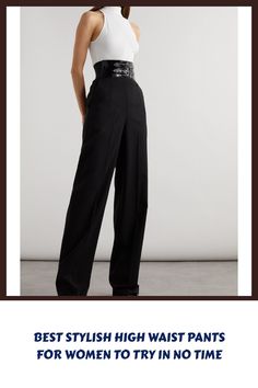 [PaidAd] Alaa's 'Archetypes' Collection Celebrates The Label's Most Iconic Styles. From The Lineup, These Pants Are Tailored From Wool-Blend Gabardine With Breezy, Wide Legs And Elongating Pressed Creases. The High Waist Is Fitted With A Patent-Leather Belt - The Maison's Signature Accessory. #highwaistpantsforwomenformal