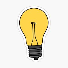 a yellow light bulb sticker