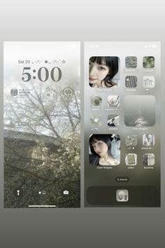 an iphone screen with the image of a tree and other things on it, including photos