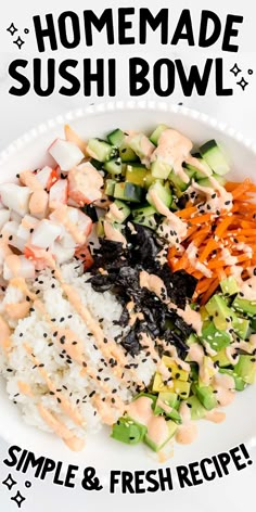 a white bowl filled with rice and vegetables