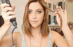 For this look, it’s all in how you direct the flat iron. | Learn How To Curl Your Hair In Five Minutes Curl Iron, Hair Curls, Hair Straightening Iron