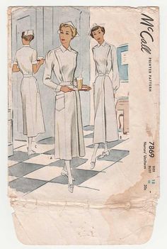 40's Nurse Uniform or Costume Sewing Pattern Misses'