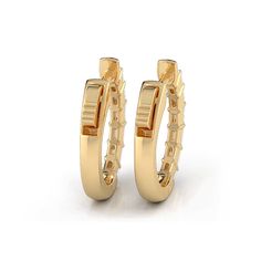 Experience the elegance and glamour of these baguette cut diamond hoop earrings. The huggie style adds a touch of sophistication to any outfit. Meticulously crafted in NYC, these earrings are the perfect addition to your jewelry collection. Feel confident and chic with 0.42 carats of sparkling baguette diamonds. Small Hoop Earrings In Yellow Gold With Baguette Diamonds, Small Hoop Yellow Gold Earrings With Baguette Diamonds, Everyday Yellow Gold Huggie Earrings With Baguette Diamonds, Classic 14k Gold Hoop Earrings With Baguette Diamonds, 14k Yellow Gold Hoop Earrings With Baguette Diamonds, Gold Baguette Cut Huggie Earrings For Anniversary, 14k Gold Baguette Diamond Huggie Earrings For Anniversary, Classic Anniversary Hoop Earrings With Baguette Diamonds, 14k Gold Huggie Earrings With Baguette Diamonds For Anniversary