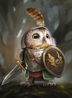 Knight Owl, Creature Fantasy, Concept Art World, Art Mignon, 판타지 아트, 영감을 주는 캐릭터