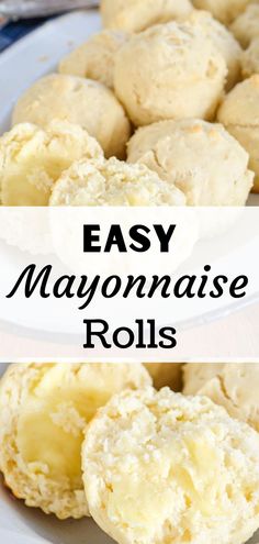 easy mayonnaise rolls on a white plate