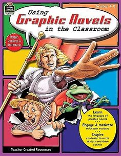 the book cover for graphic novels in the classroom