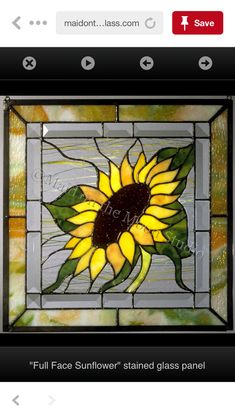 the sunflower stained glass panel is on sale