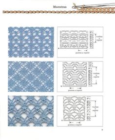 crochet patterns for the afghans and rugs, including two rows of lacy lace