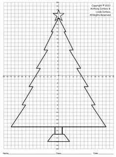 a christmas tree is shown on a graph paper with the lines drawn to show it's height