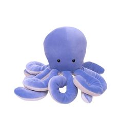 an octopus stuffed animal sitting on top of a white surface