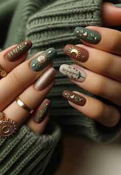 Boho Nails, Witchy Nails, Smink Inspiration, Makijaż Smokey Eye, Winter Nail Art, Chic Nails, Nail Polishes, 가을 패션, Gel Manicure