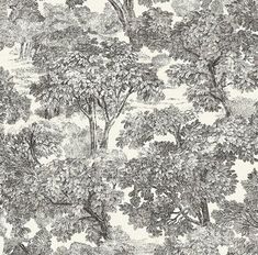 a wallpaper with trees and bushes on it