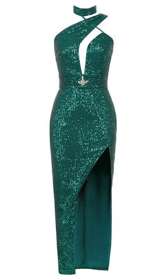 CUT OUT SEQUINS MAXI DRESS IN FOREST GREEN 2023 Homecoming, Celebrity Inspired Dresses, Lantern Sleeve Sweater, Sequin Maxi, Sequin Maxi Dress, Green Maxi, Stunning Gowns, Long Sleeve Sweater Dress, Maxi Dress Green