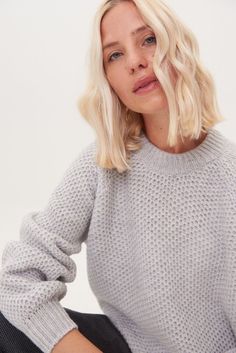 "Amazingly warm and cosy. Sustainable merino and cashemre wool blend pullover - sweater is perfect top to add to your wardrobe this season. Soft, cosy and at the same time super cool top in honeycomb knitting. Minimalist round neck woolen sweater combines both comfort and style. Sustainable pure merino wool delivers perfect body temperature. Composition: 85% merino wool, 15% cashmere wool. Ethically made & designed in Wool House studio, Lithuania Model in the photo is wearing size S-M. Model Honeycomb Knitting, Woolen Clothes, Woolen Sweater, Loose Knit Sweater, Woolen Sweaters, Pullover Sweater Men, House Studio, Wool Pullover, Loose Knit Sweaters