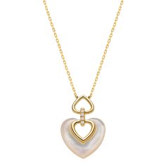 Material: 18K gold, mother-of-pearl, diamonds Weight of diamonds: 5 diamonds, around 0.04ct in total Chain length: 45cm (adjustable) Handcrafted Lifetime warranty Handcrafted Intertwined Hearts, Spiritual Stuff, Chain Lengths, Chain Length, Heart Necklace, Mother Of Pearl, Gold Diamond, 18k Gold, Diamonds