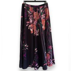 Nwt Beautiful Cupio Floral Full Maxi Skirt In Size Large. Butterfly Skirt, Floral Print Maxi Skirt, Bodycon Pencil Skirt, Color Block Skirt, Full Maxi Skirt, Striped Maxi Skirts, Maxi Skirt Boho, Fit And Flare Skirt, Tiered Maxi Skirt