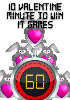 an alarm clock with the words valentine minute to win games