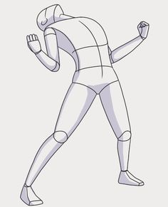 a drawing of a person in a body suit with one hand out and the other arm extended