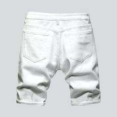 Take your summer wardrobe up a notch with our 2023 Summer Collectionââ‚?a href="https://raejeans.com/collections/mens-jeans-shorts" title="Men's Jeans Shorts">men's denim shorts that are perfect for urban style! These slender-fitting. ripped. mid-waist shorts feature a combination of both zipper and button closure. offering a secure fit. and come with a hint of stretch for maximum comfort. Make a statement with these urban-ready shorts and keep summer trends alive!Distinctive Features: Ripped: S Slim Fit Summer Shorts, Slim Fit Summer Bottoms Short Length, Summer Slim Fit Shorts, Slim Fit Bottoms For Summer Streetwear, White Slim Fit Bottoms For Summer, Summer Streetwear Slim Fit Bottoms, White Knee-length Shorts For Streetwear, Slim Fit Denim Bottoms For Summer, Spring Cotton Bermuda Jeans