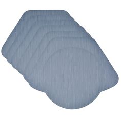 four blue placemats on a white background