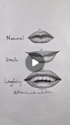 four different types of lips with the words normal, smile laughing