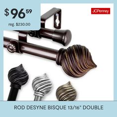 an advertisement for the rod - style bisque 13 / 16 double door hardware set