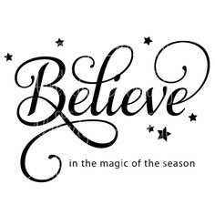 believe in the magic of the season with stars and swirls on white background stock illustration