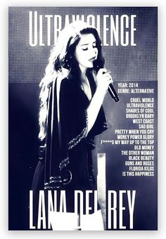 a poster with an image of a woman singing into a microphone