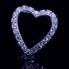 A Stunning Diamond Heart Pendant/Pin Crafted In 14k White Gold. This Piece Features~ 1.25 Ctw Of Natural, Si1 Clarity, H Color Diamonds. It Is In Good Pre-Owned With Just A Few Surface Scratches. Heart Pin, Heart Pendant Diamond, Pin Pendant, Vintage Diamond, Diamond Heart, Heart Pendant, Diamonds, White Gold, Women Jewelry